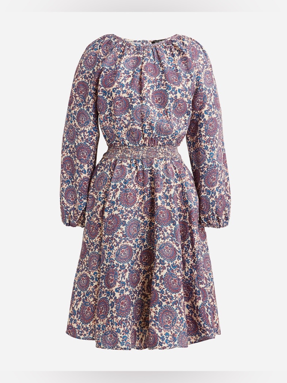 J.Crew Palermo Smocked Waist Mini Dress Floral Bouquet 100% Linen Size Small - Picture 7 of 7